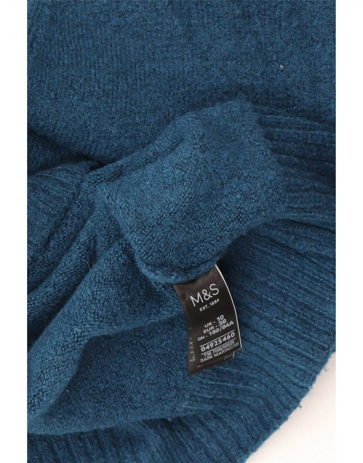 Marks & Spencer Womens Oversized V-Neck Jumper Sweater UK 10 Small Blue
