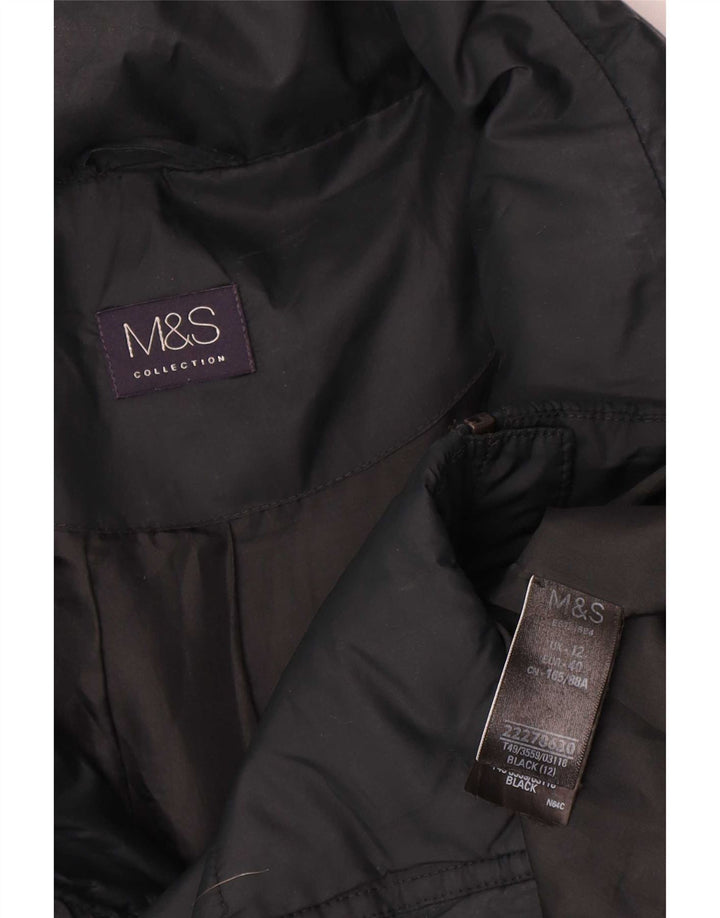 Marks & Spencer Dame Polstret Jakke UK 12 Medium Navy Blue Polyester