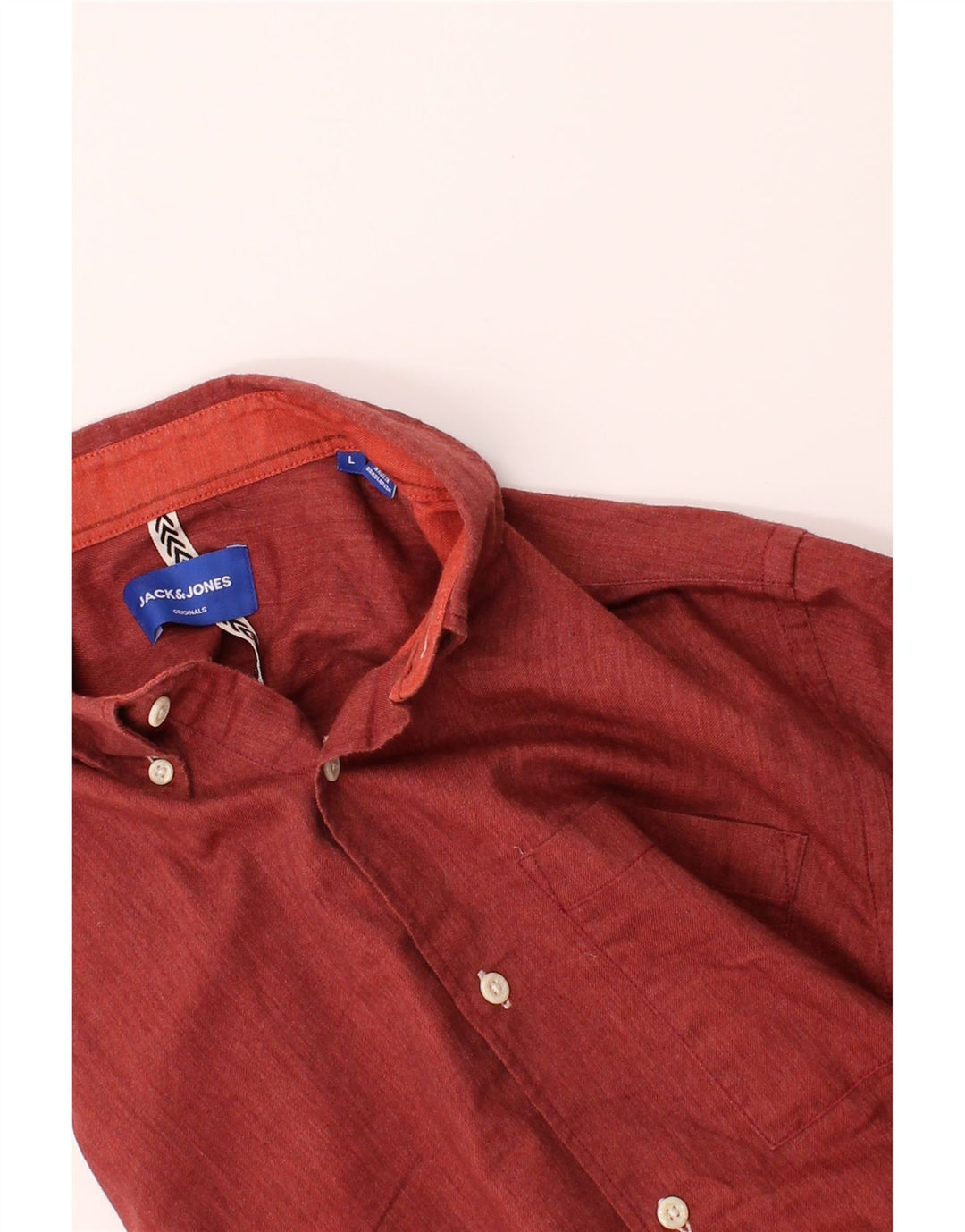 JACK & JONES Mens Shirt Large Red Cotton Vintage Jack & Jones and Second-Hand Jack & Jones from Messina Hembry 