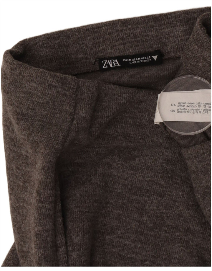 Zara Womens Midi Skirt Medium W28 Grey Cotton