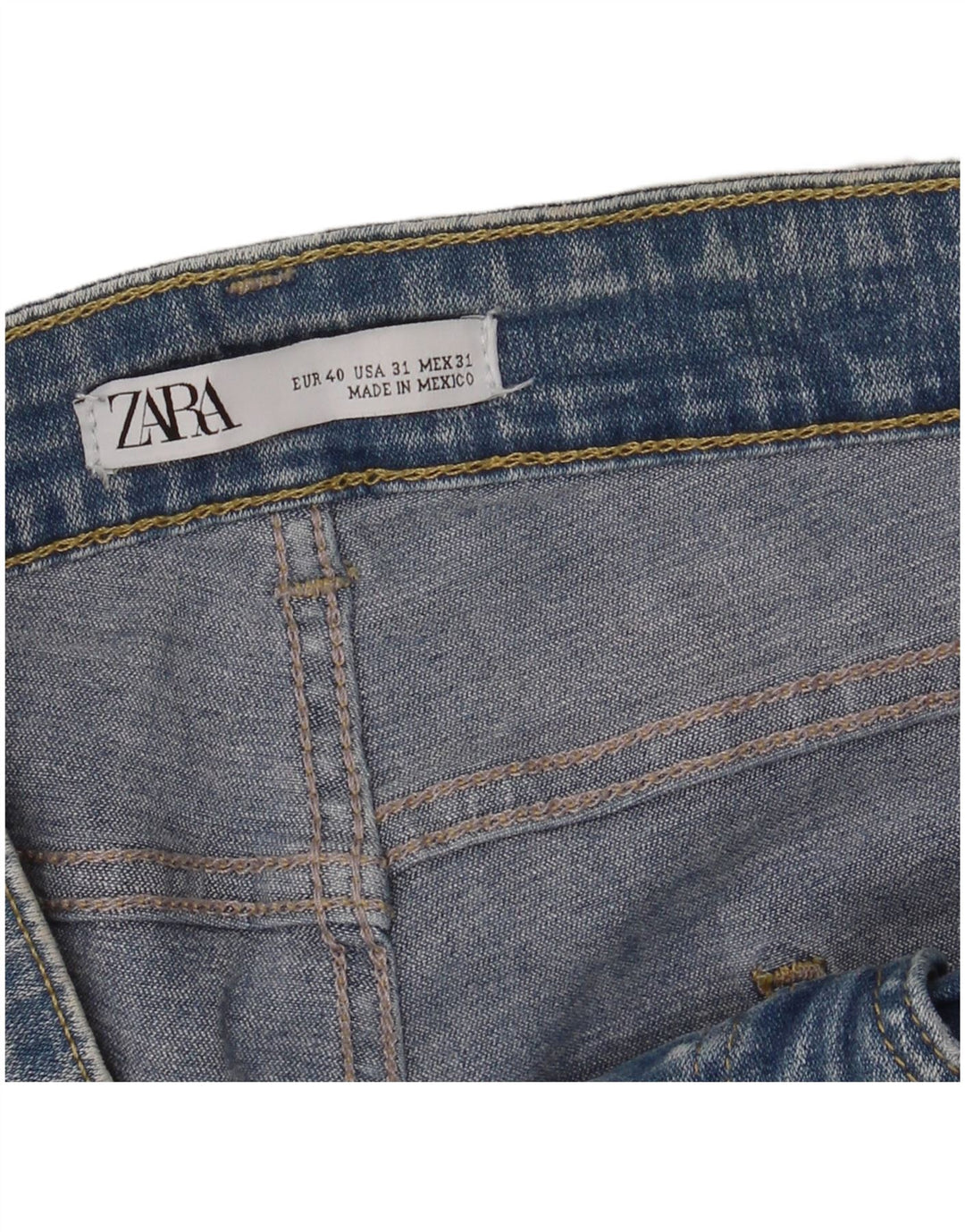 ZARA Womens Distressed Slim Jeans EU 40 Medium W31 L30 Blue