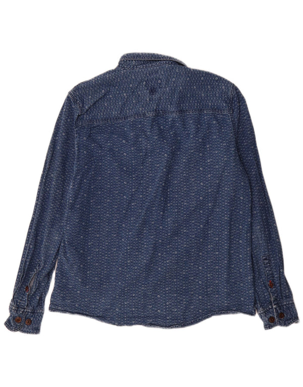 Camisa vaquera de corte clásico de hombre de Fat Face de algodón floral en azul medio