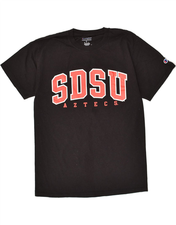 CHAMPION Mens Graphic T-Shirt Top Medium Black Cotton Vintage Champion and Second-Hand Champion from Messina Hembry 