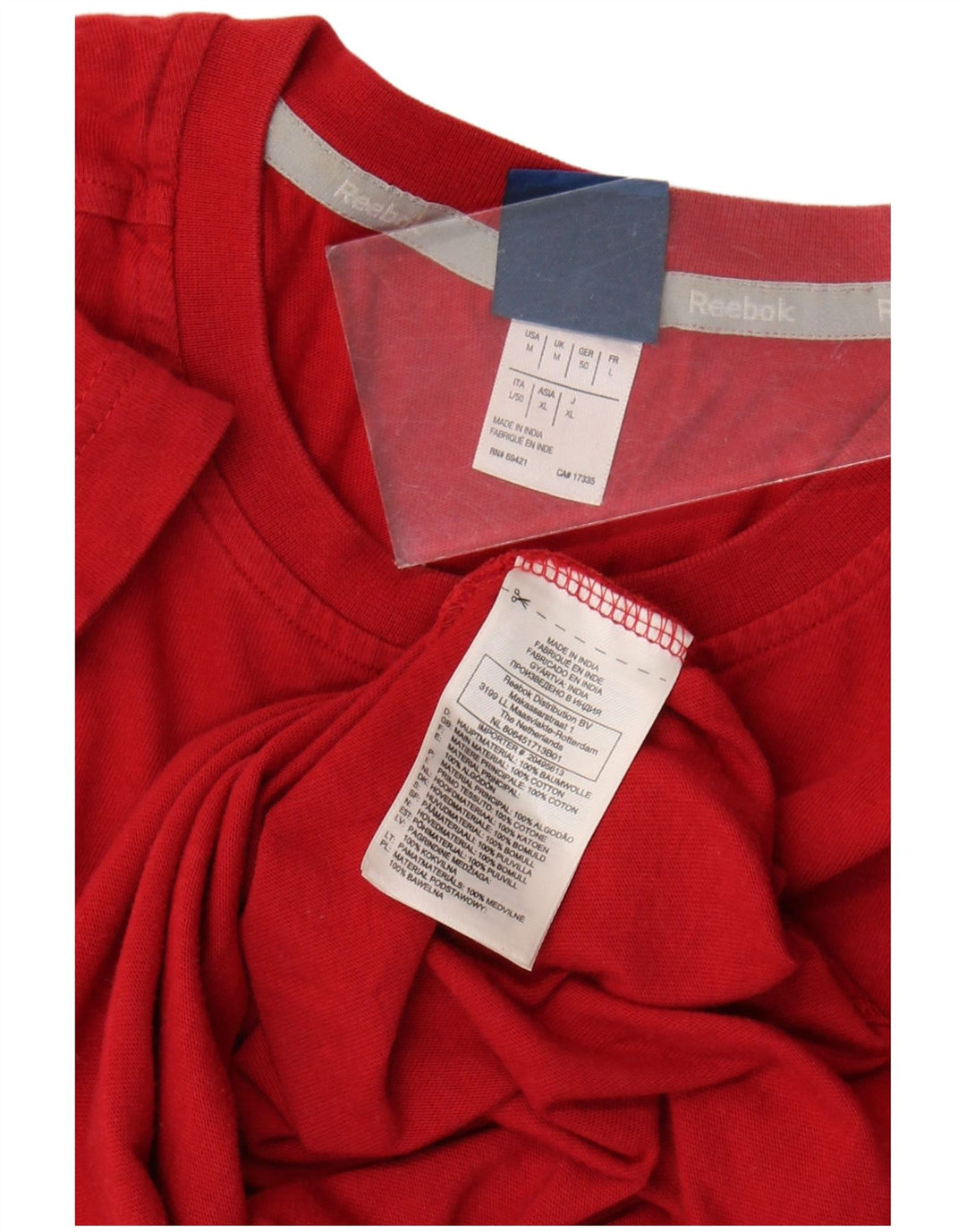 T-shirt Reebok da uomo Top rossa media in cotone