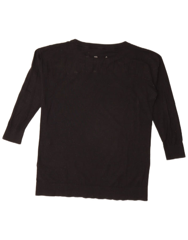 Pulover cu decolteu cu barca cu grafică pentru femei Armani Exchange UK 14 Medium Black