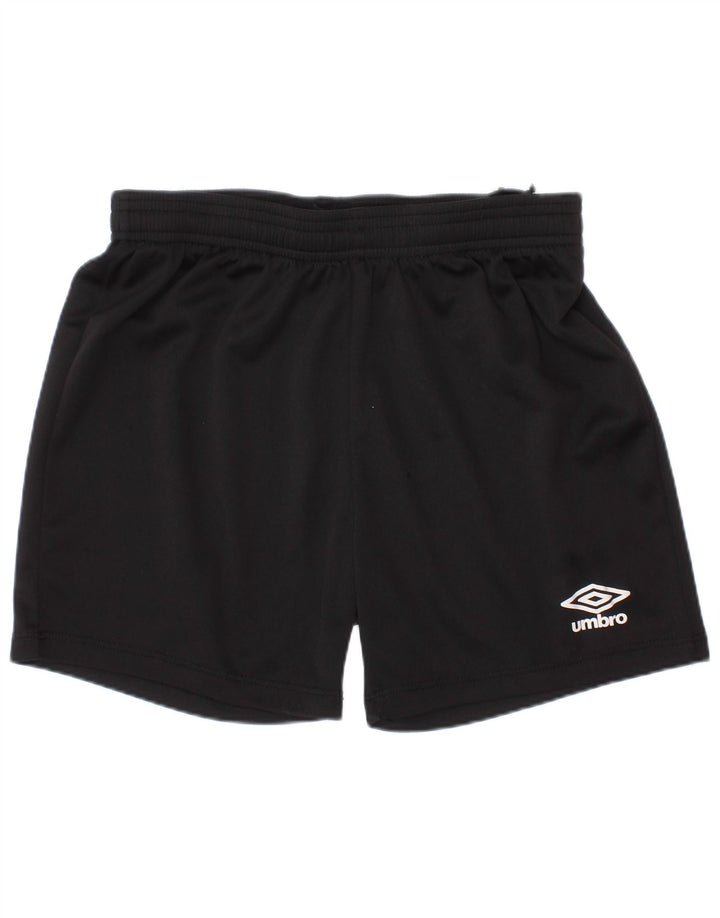 Umbro Short de Sport Garçon 9-10 Ans Noir Moyen Polyester