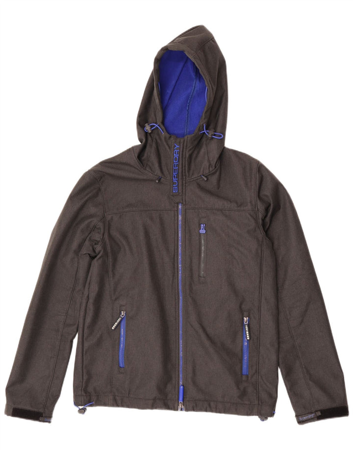 Superdry Herre Windtrekker Grafisk Windbreaker Jacket UK 40 Large Grey