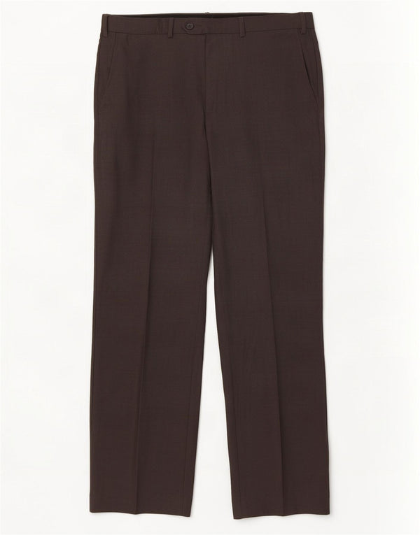 Marks & Spencer Pantalón de traje recto para hombre W36 L31 Lana gris