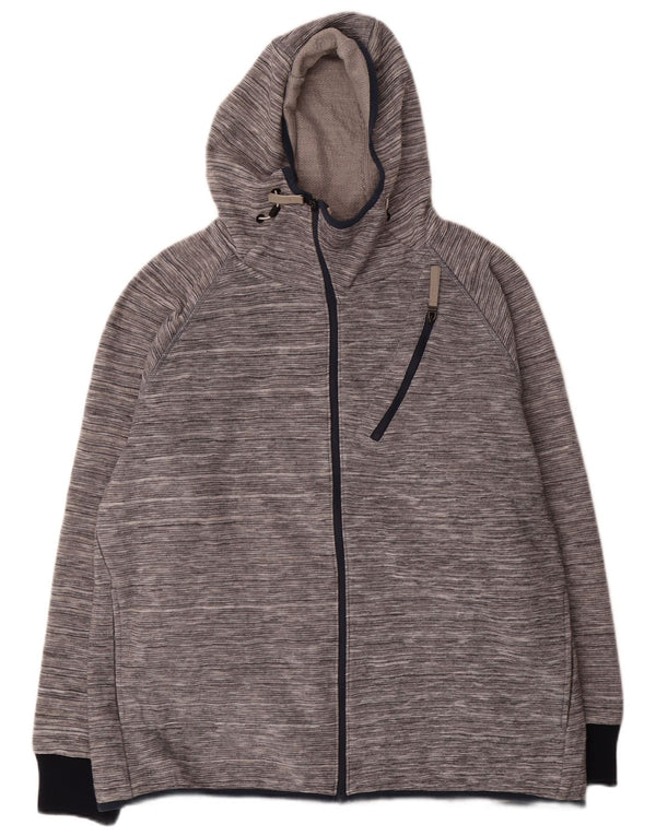 Suéter masculino com capuz e zíper Bench 2XL acrílico manchado cinza