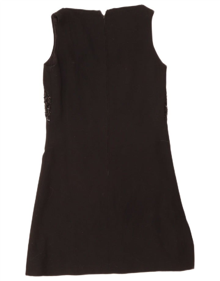 Vintage Womens Sleeveless Sheath Dress IT 44 Medium Black