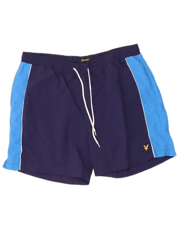 Męskie spodenki kąpielowe Lyle & Scott 2XL Granatowy Nylon z blokami kolorów