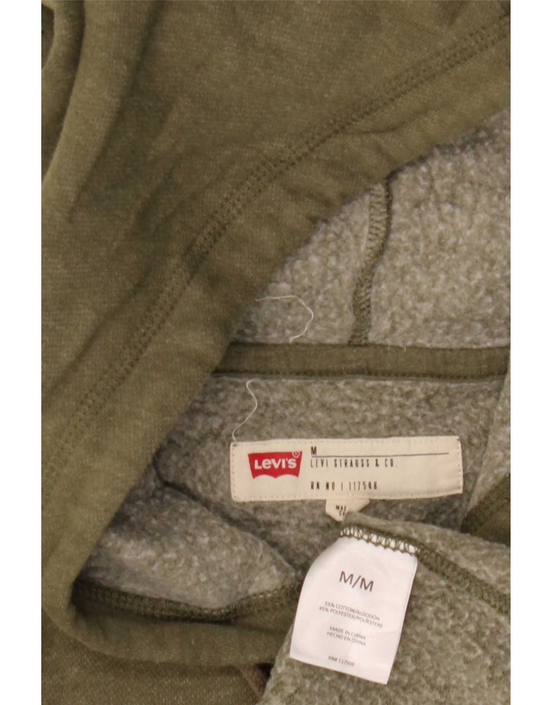 Levi's Mens Graphic Hoodie Jumper Medium Khaki Cotton