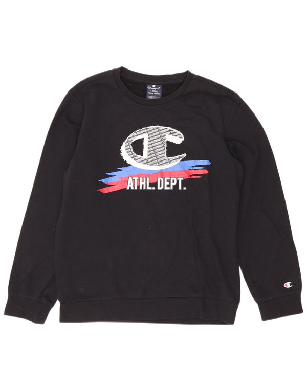 Champion Boys Graphic Sweatshirt Jumper 11-12 Years Large Black Sports