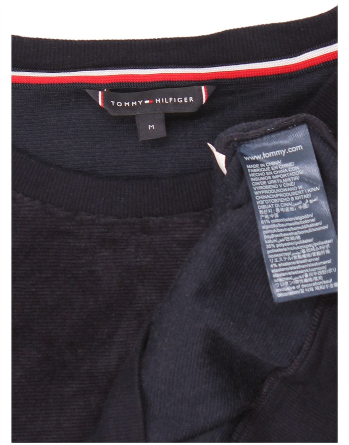 Tommy Hilfiger Sweat-Shirt Graphique en Velours Homme Bleu Marine Moyen