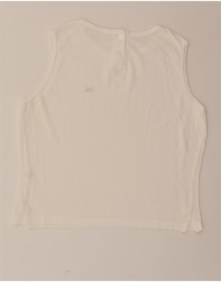 LACOSTE Débardeur Femme Taille 44 Grand Coton Blanc