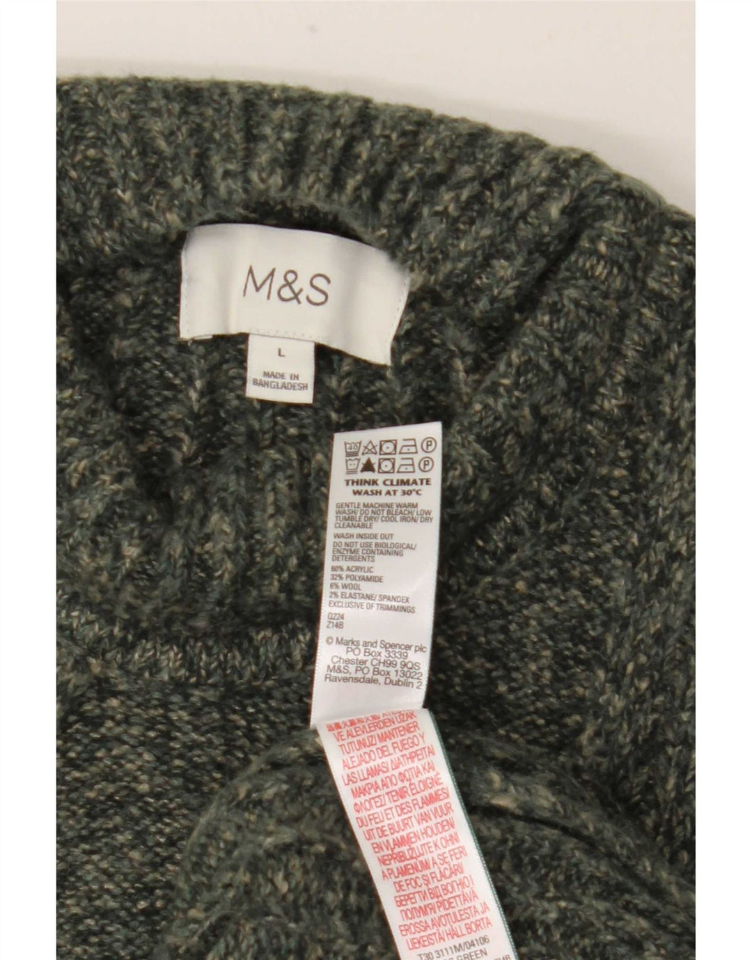 Marks & Spencer Mens Turtle Neck Jumper Sweater Large Khaki Acrylic