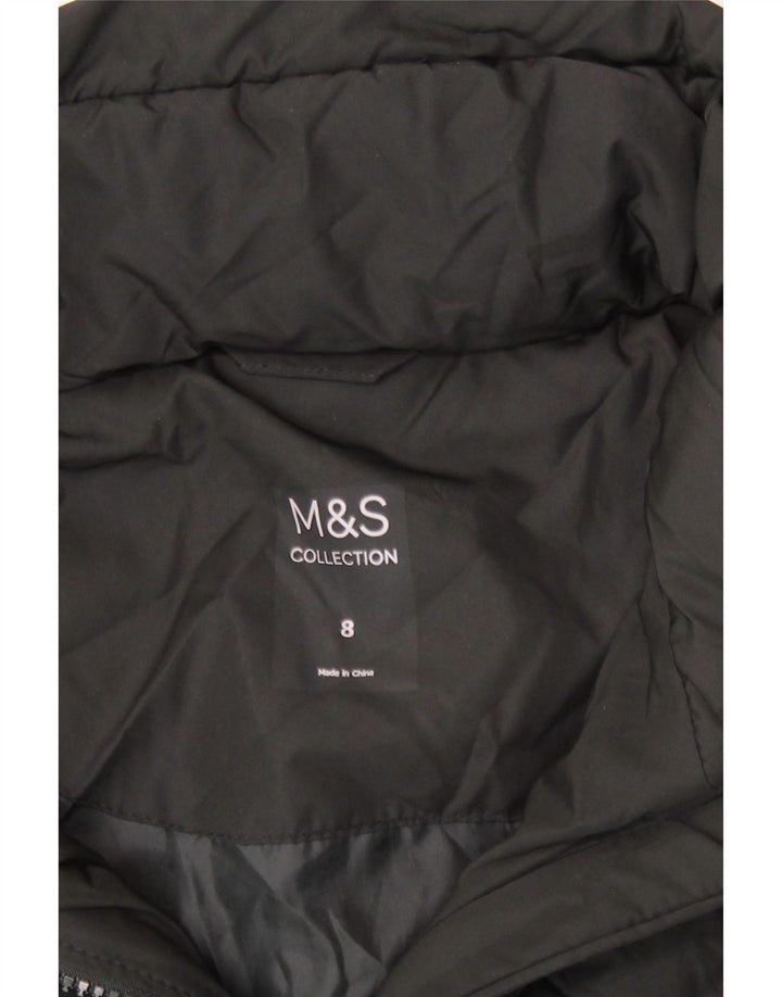 Marks & Spencer Womens Hooded Padded Jacket UK 8 Small  Black Polyester
