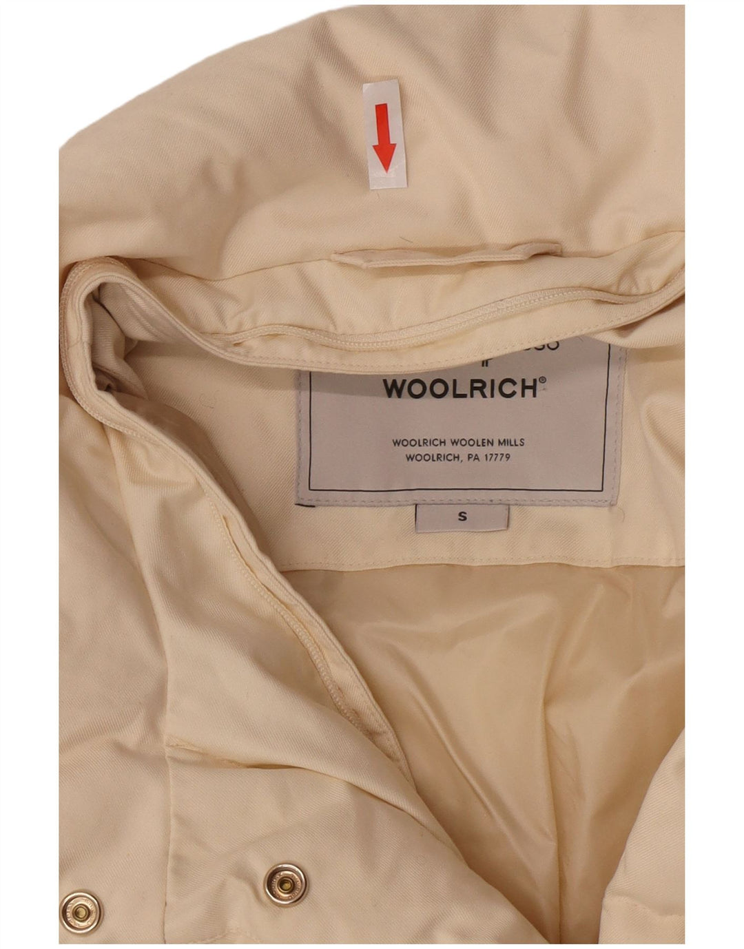 Woolrich polstret jakke til kvinder UK 10 Small Off White Polyester