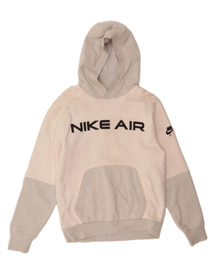 NIKE Womens Oversized Sweatshirt Jumper UK 10 Small Off White Colourblock Vintage Nike and Second-Hand Nike from Messina Hembry 