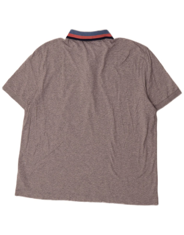 Polo Lacoste da uomo vestibilità regolare taglia 7 2XL cotone chiazzato grigio