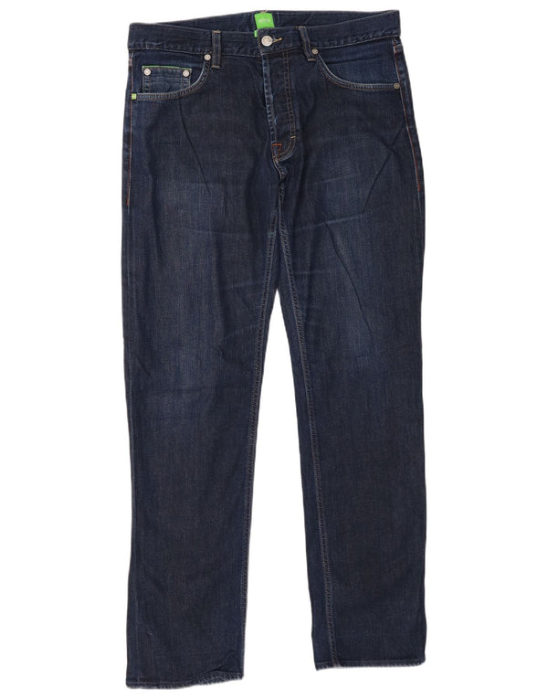 Hugo Boss Mens Straight Jeans W34 L32 Navy Blue