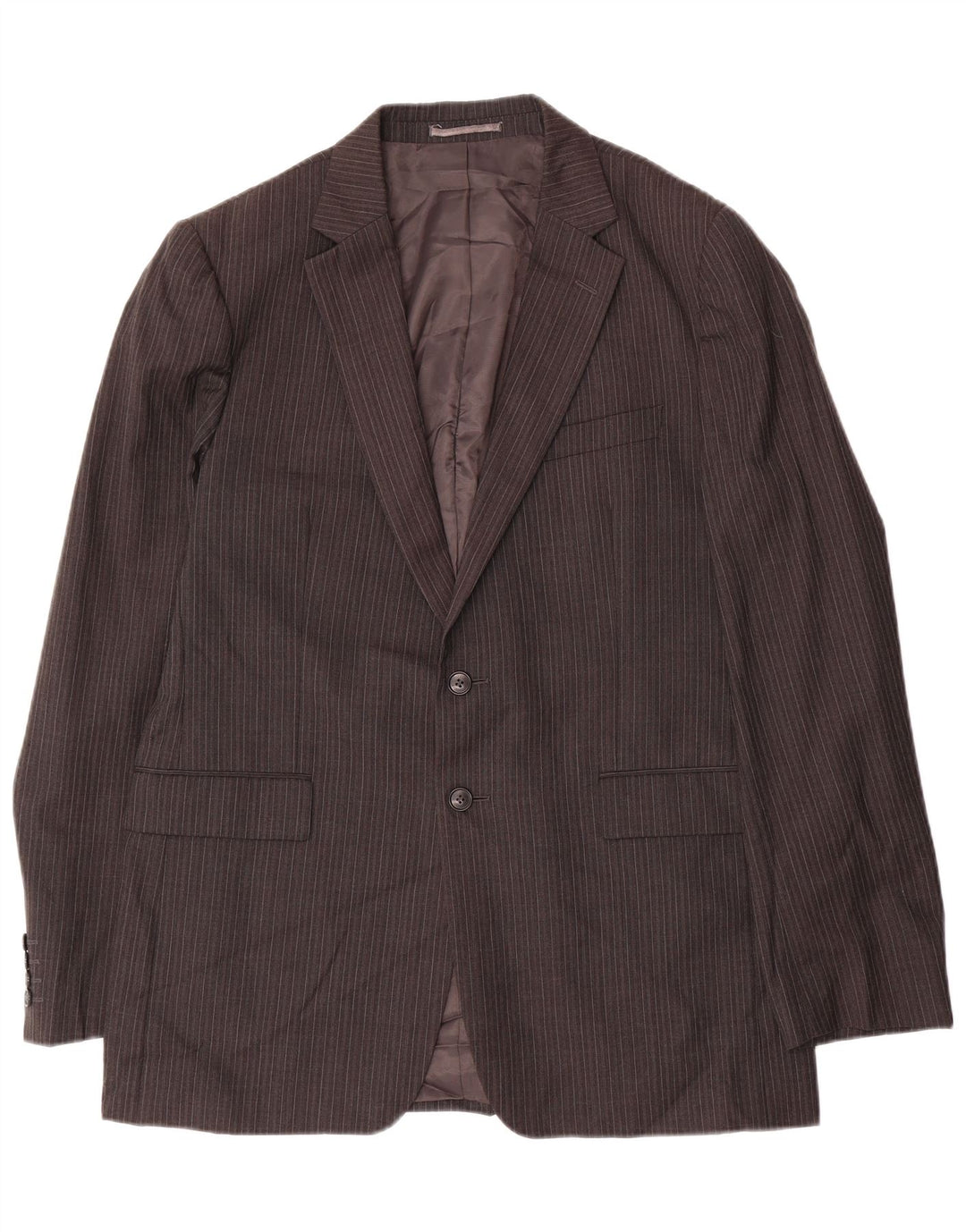 Jaeger Mens 2 Button Blazer Jacket UK 42 XL Grey Pinstripe Wool