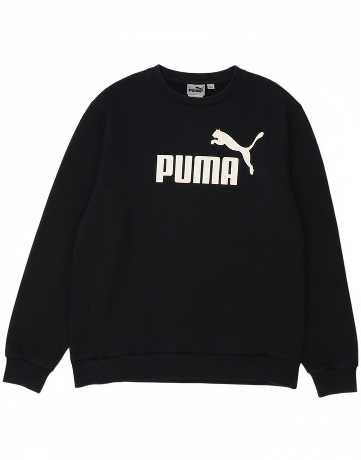 PUMA Mens Graphic Sweatshirt Jumper Large Navy Blue Cotton