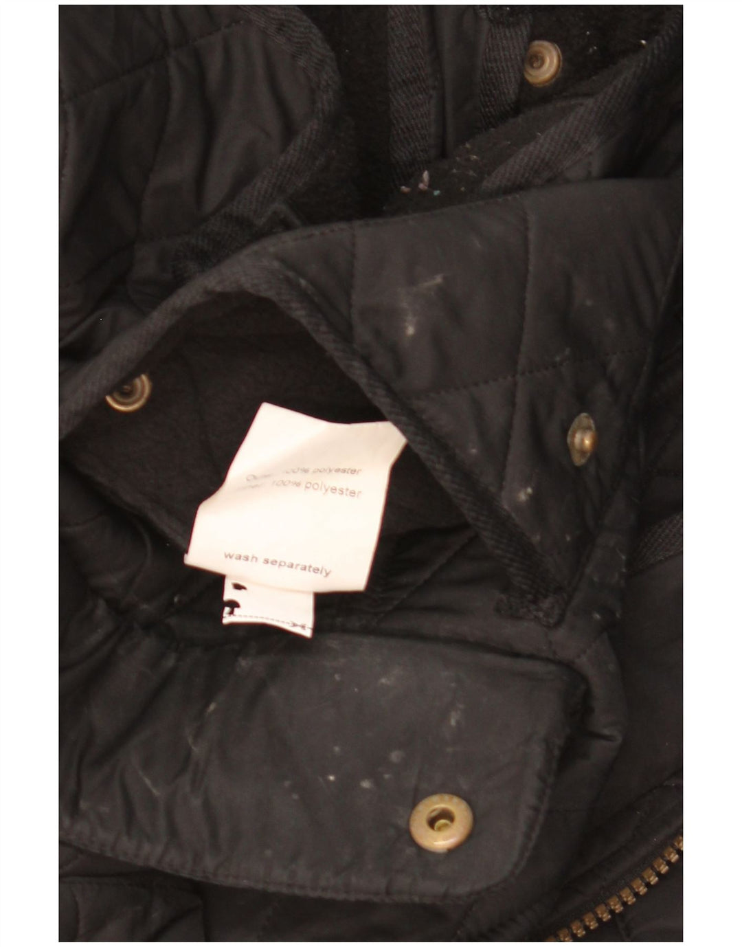 Barbour Womens Military Quilted Jacket UK 14 Large Black Polyester