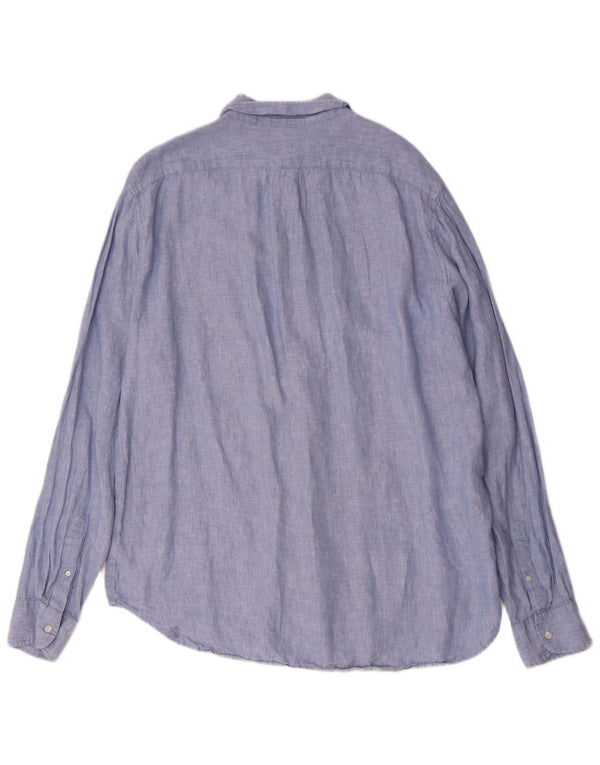 J. Crew Ανδρικό ψηλό πουκάμισο Classic Fit XL Μπλε λινό