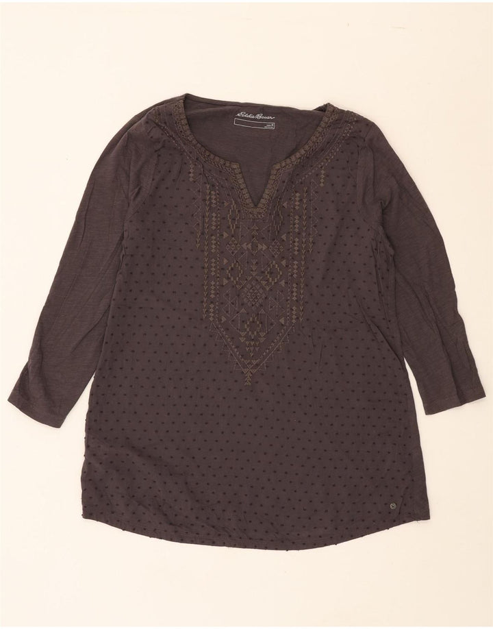 EDDIE BAUER Womens 3/4 Sleeve Blouse Top UK 14 Medium Brown Polka Dot Vintage Eddie Bauer and Second-Hand Eddie Bauer from Messina Hembry 