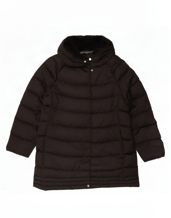 Geox Womens Respira Hooded Wattierter Mantel UK 18 XL Schwarz Polyester