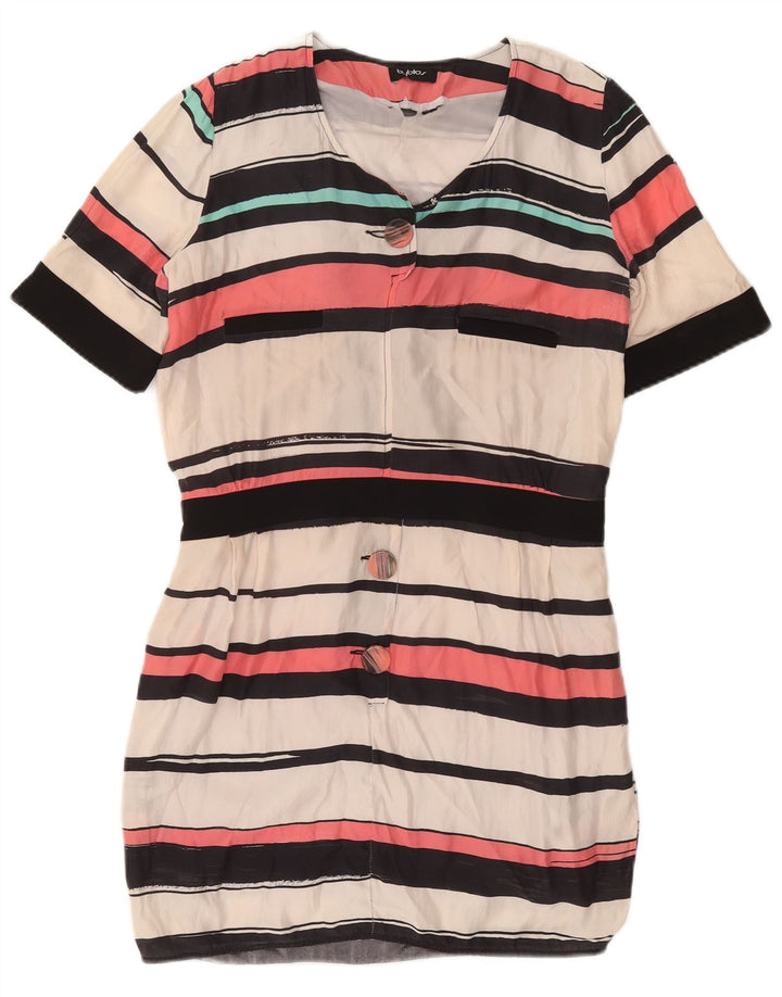 Byblos Womens Sheath Dress IT 40 Small Multicoloured Striped Silk