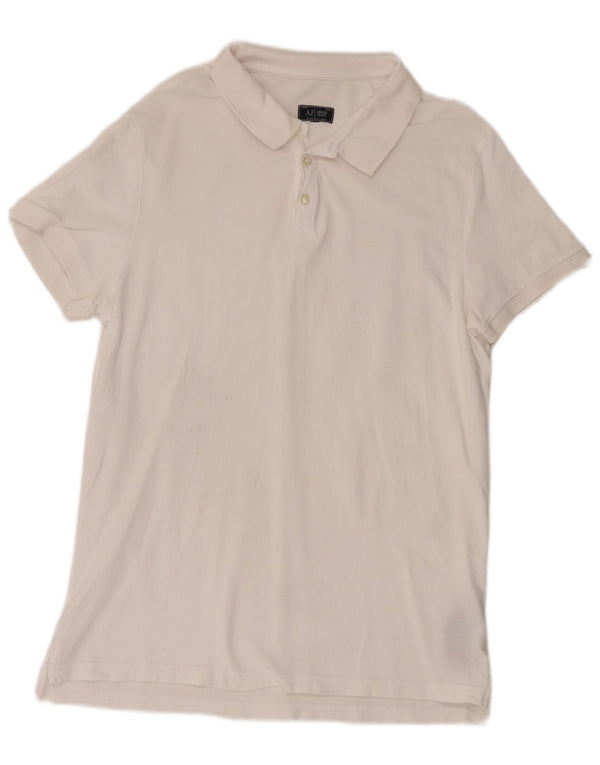 Armani Jeans Boys Polo πουκάμισο 15-16 ετών XL Λευκό βαμβακερό
