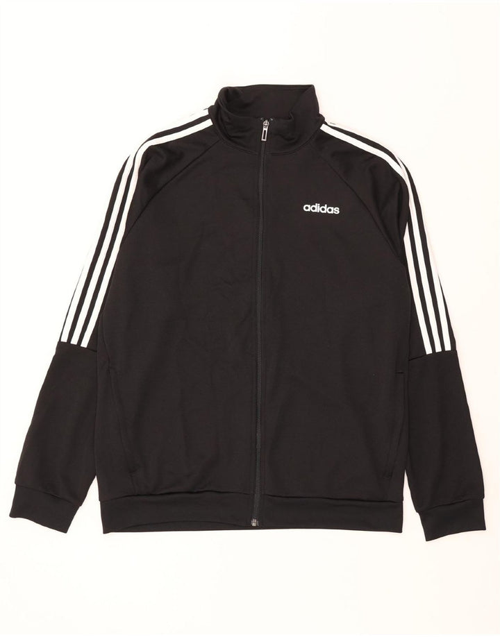 ADIDAS Mens Climalite Tracksuit Top Jacket UK 44/46 Large Black Polyester