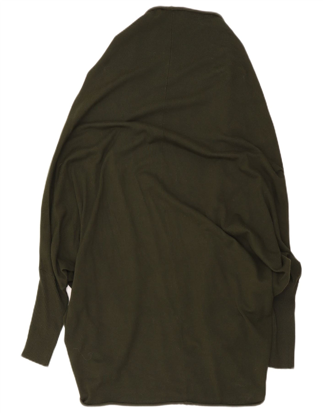 Zara Womens Oversized Longline Open Cardigan Sweater UK 14 Medium Khaki
