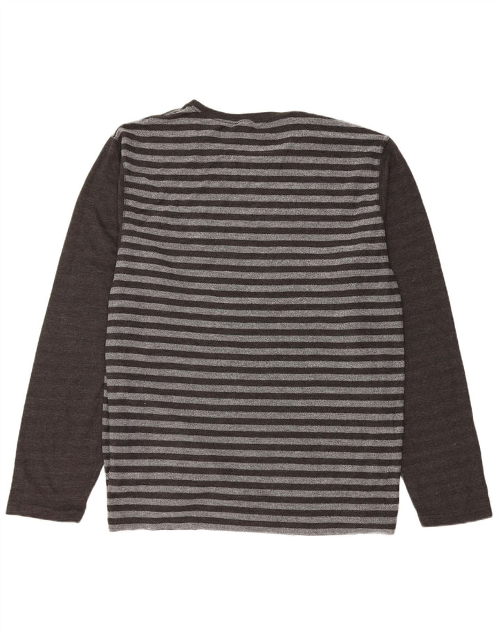 Saltrock Mens Top Long Sleeve XL Grey Striped Cotton