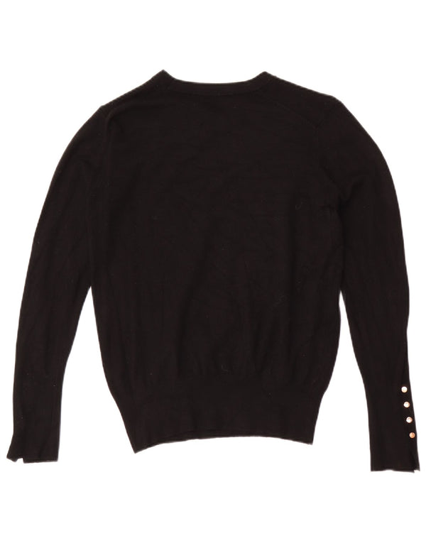 Maglione maglione con scollo a barca da donna Zara UK 12 medio nero