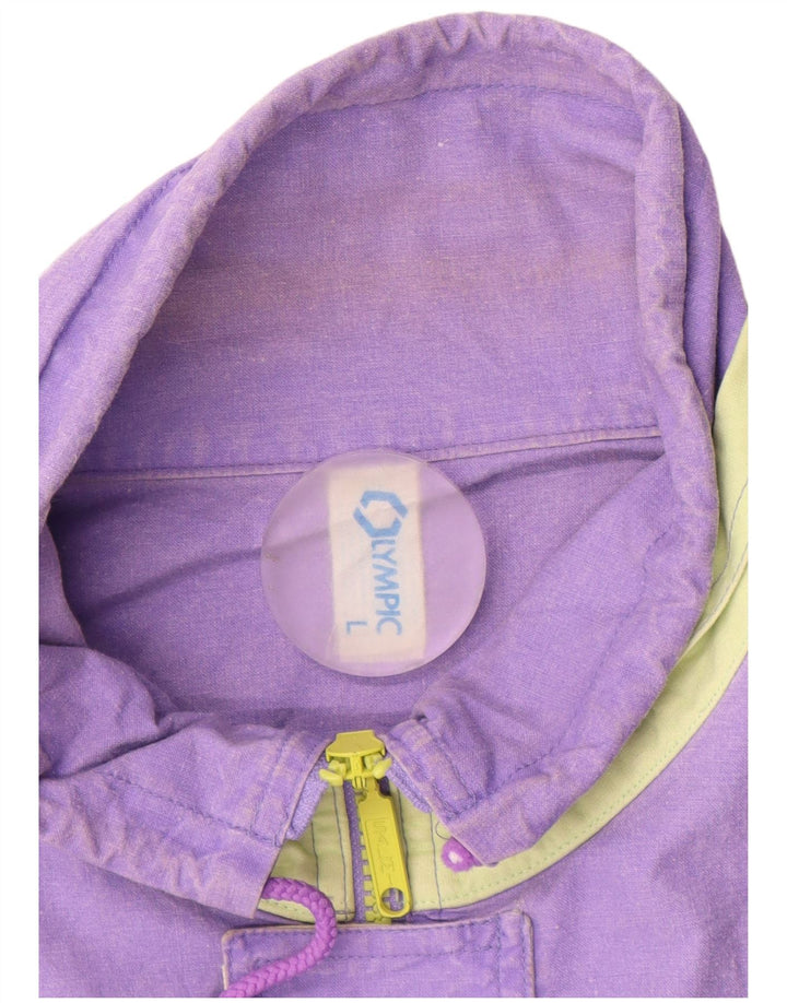 Vintage Mens Bomber Jacket UK 40 Large Purple Cotton