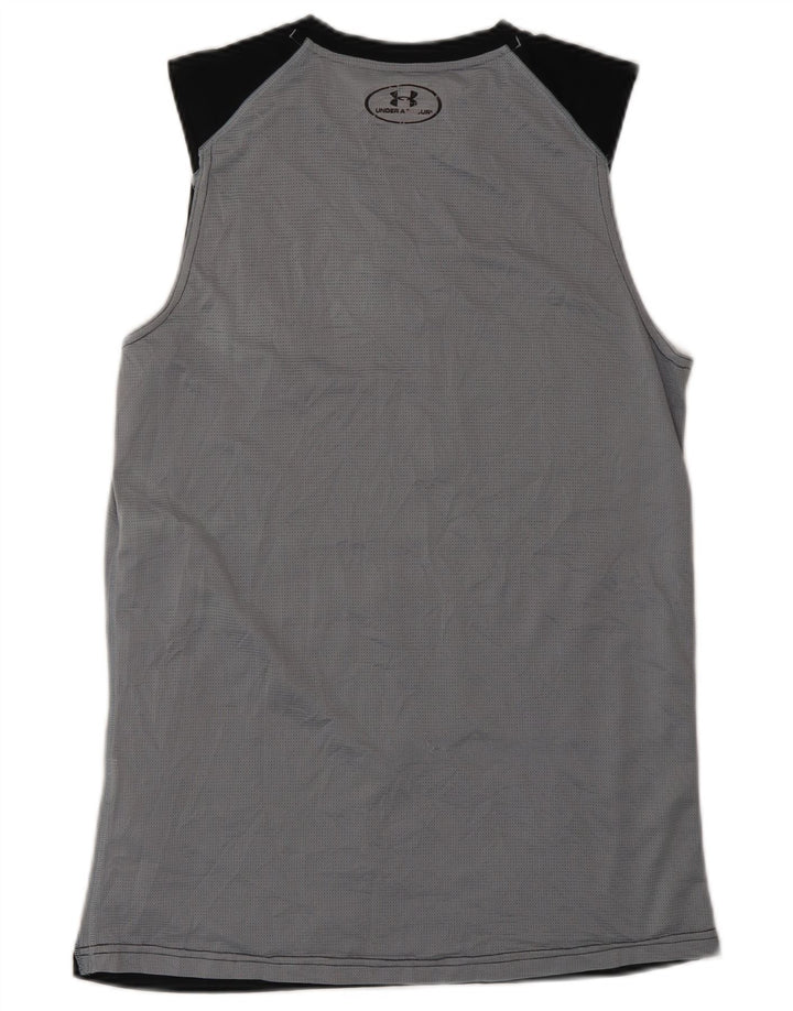 Under Armour Mens Heat Gear Vest Top Small Black Colourblock Polyester