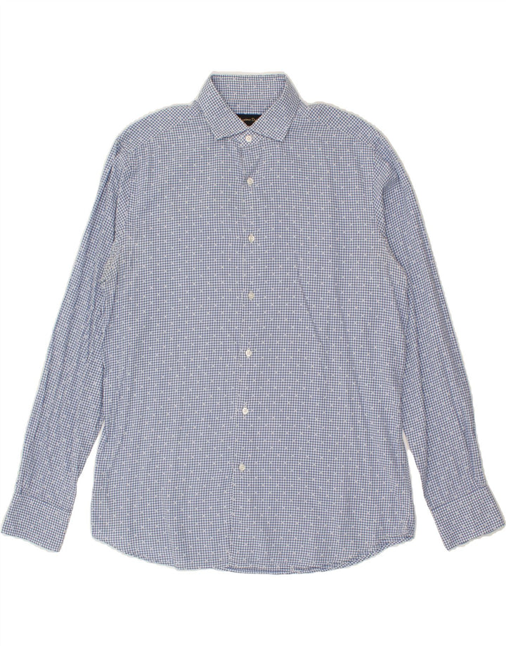 MASSIMO DUTTI Mens Shirt Large Blue Spotted Cotton Vintage Massimo Dutti and Second-Hand Massimo Dutti from Messina Hembry 