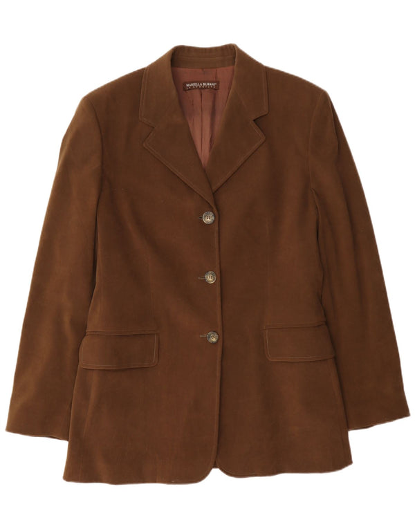 Mariella Burani Womens 3 Button Blazer Jacket EU 40 Medium Brown