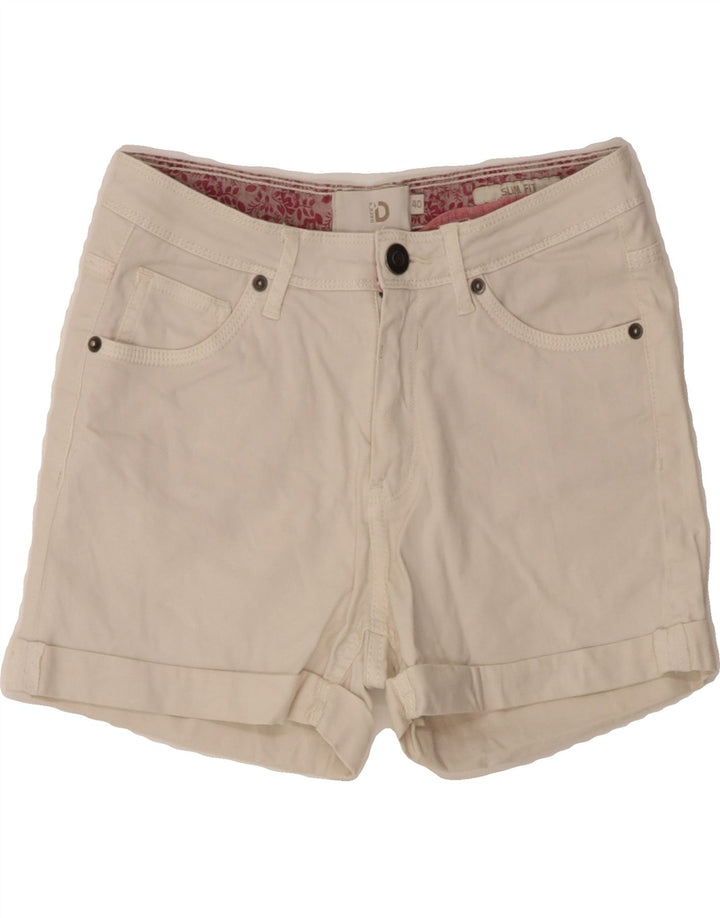 DACK'S Womens Slim Casual Shorts IT 40 Small W26 White Cotton Vintage Dack's and Second-Hand Dack's from Messina Hembry 