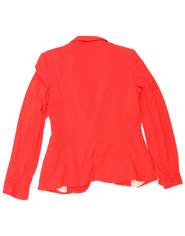 Giacca blazer da donna a 1 bottone Zara UK 12 acetato rosso medio
