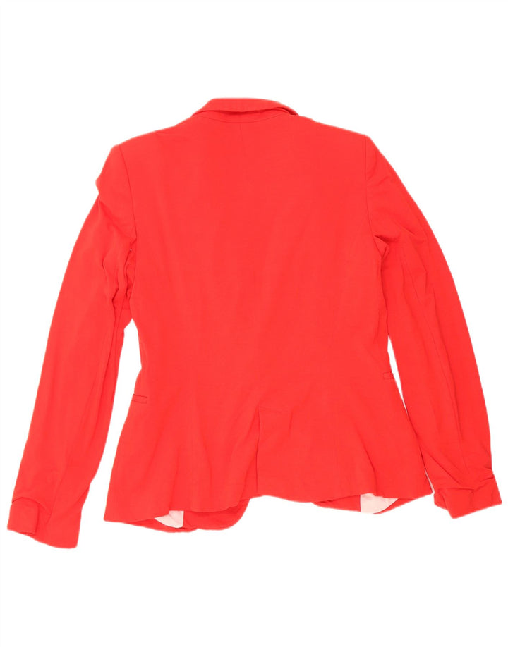 Zara Dame 1 Knap Blazer Jacket UK 12 Medium Red Acetate