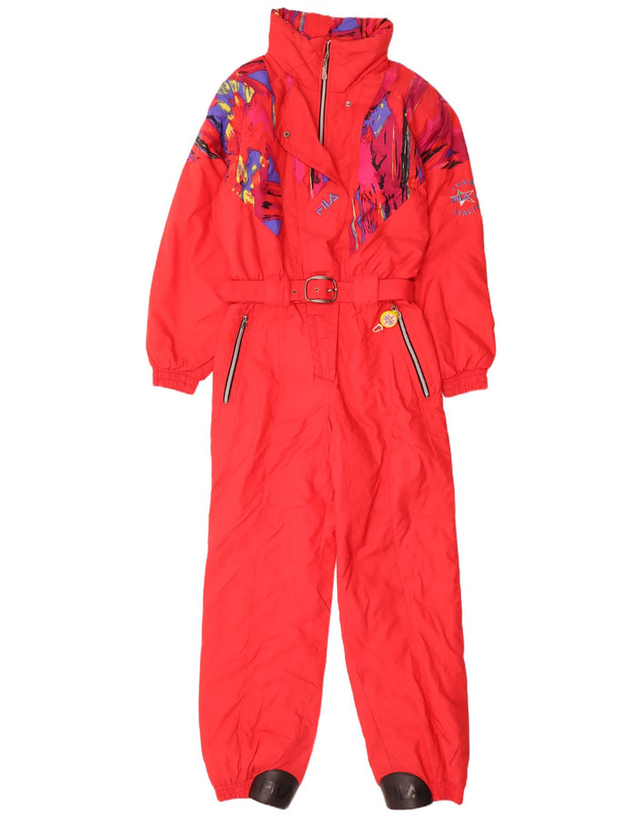 Fila Combinaison de ski à capuche pour femme IT 44 Rouge moyen géométrique