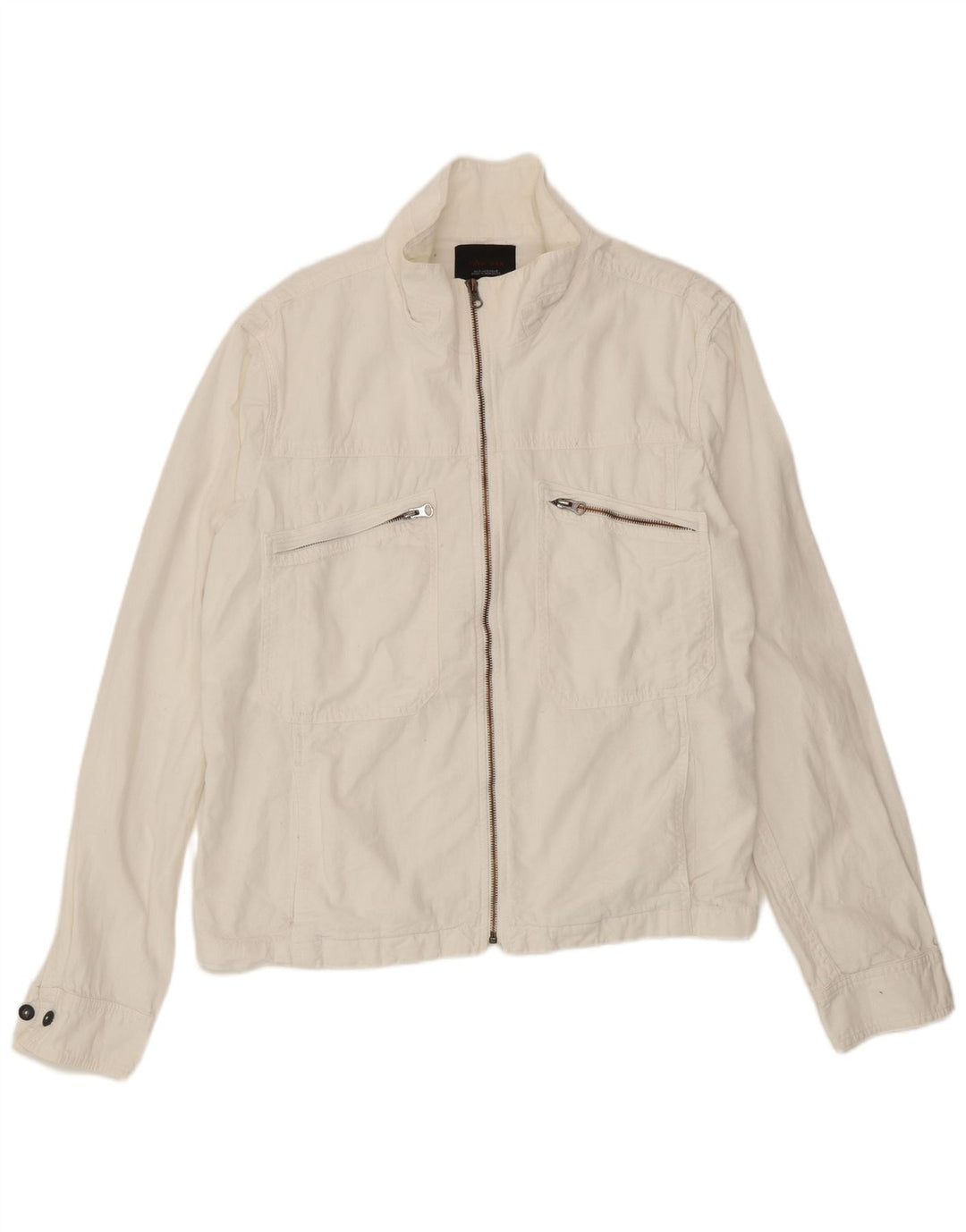 Zara Mens Utility Jacket UK 42 XL fehér poliészter