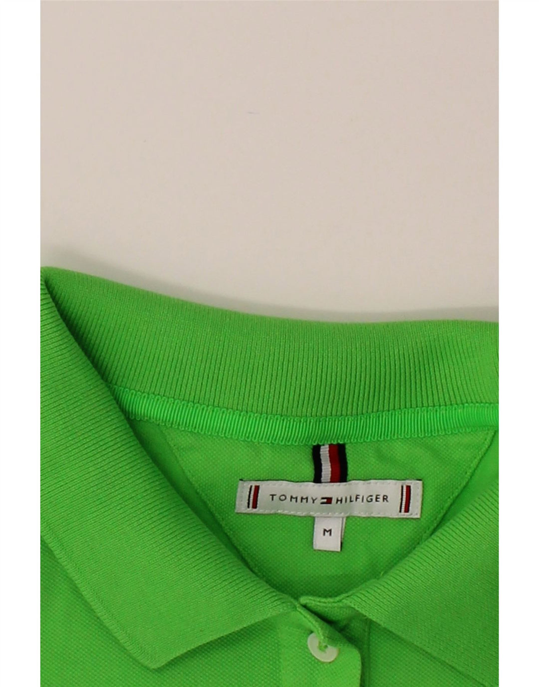 TOMMY HILFIGER Womens Polo Shirt UK 14 Medium Green Vintage Tommy Hilfiger and Second-Hand Tommy Hilfiger from Messina Hembry 