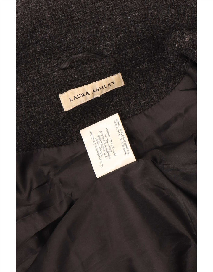Laura Ashley Womens Overcoat UK 12 Medium Grey Wool