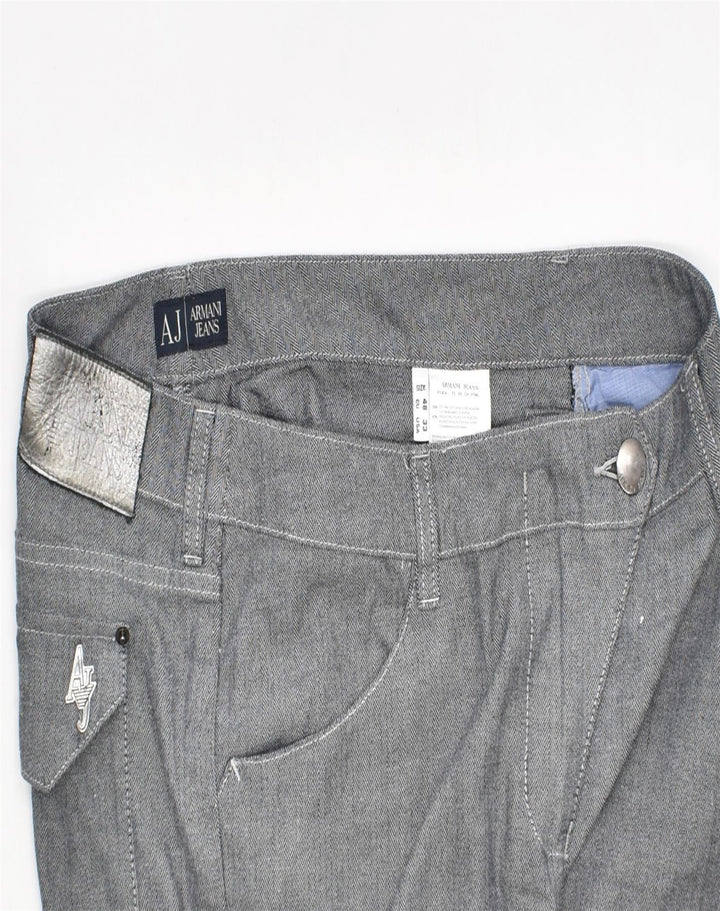 ARMANI Womens Straight Casual Trousers W38 L29 Grey Cotton | Vintage | Thrift | Second-Hand | Used Clothing | Messina Hembry 