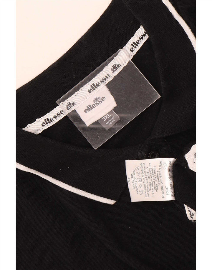 Ellesse Mens Polo Shirt 3XL Black Cotton